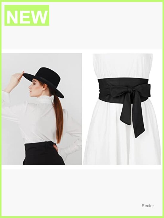 Plus Size Wide Obi Belt Self Tie Wrap Sash Waistband for Dress main image 7